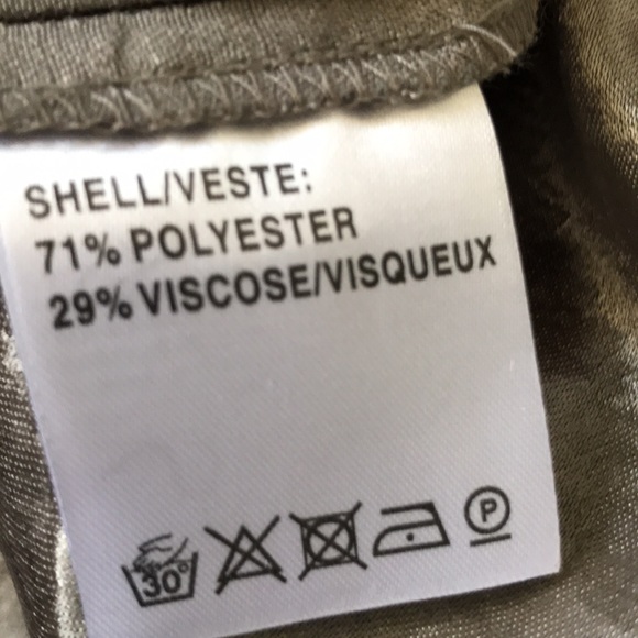 Jacques Vert british brand green/grey collarless jacket pants suit poly/viscose - Picture 9 of 9